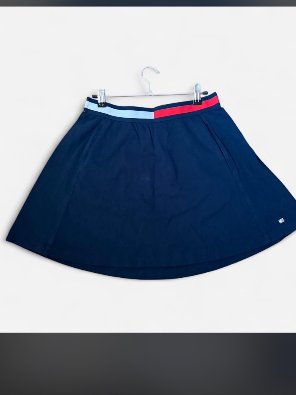 Tommy Hilfiger Navy Skater Skirt with Red & White Trim
